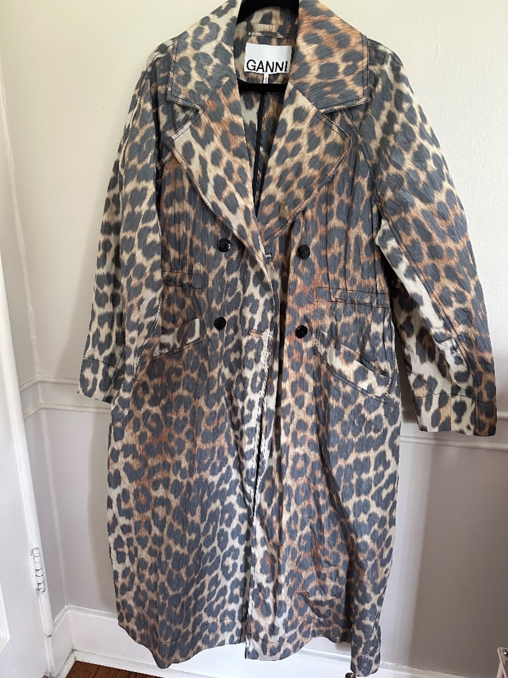 Ganni Leopard Shell Coat - Picture 4 of 6